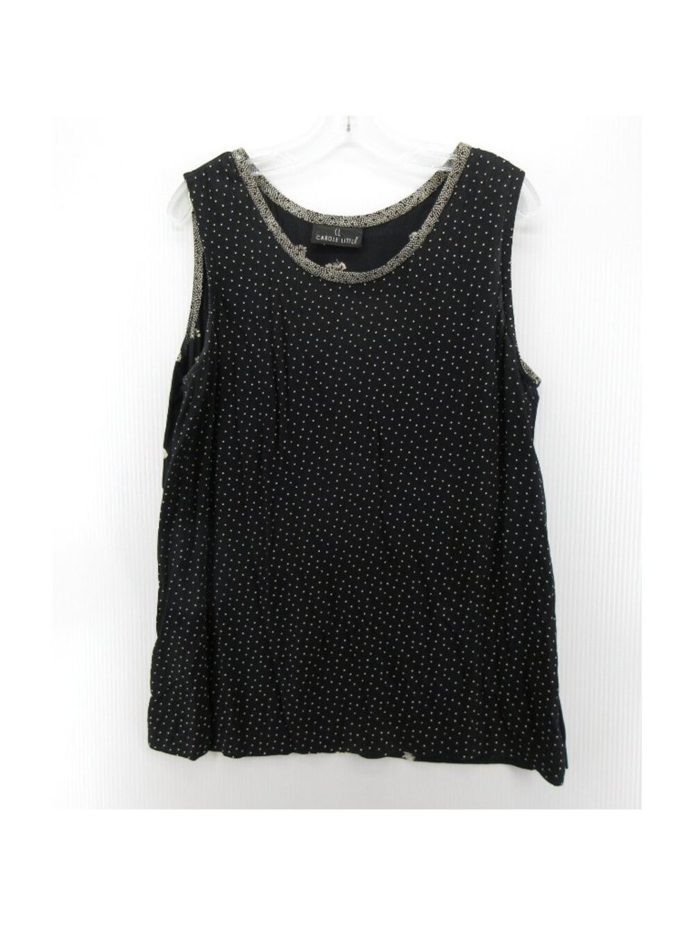 VINTAGE Carole Little Top 12 Tank Shirt Polka Dots Floral Pullover